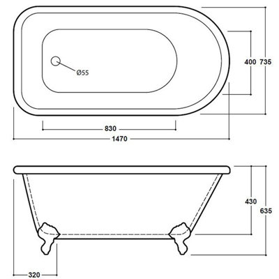 Turner Hastings Cambridge TicanCast Freestanding Bath — Ideal