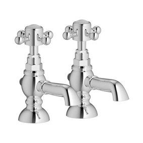 Aquarius Chic Basin Pillar Taps Chrome