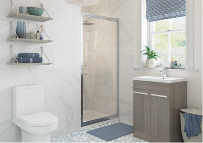 Aquarius Classique 800mm Easy Clean 6mm Infold Shower Door AQCQ8006