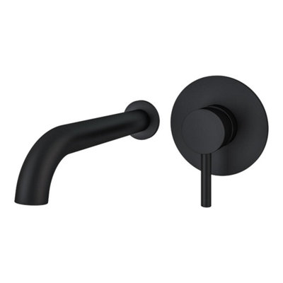 Aquarius Curve Wall Mounted Bath Filler Tap Black AQ791008 DIY at B&Q