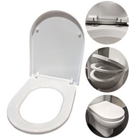 Aquarius D-Shaped Soft Close Quick Release Toilet Seat White AQDS450-PP