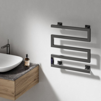 Aquarius DigiTherm Vispa Dry Electric Radiator with LCD Display Gunmetal Grey