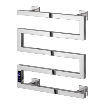 Aquarius DigiTherm Vispa Dry Electric Radiator with LCD Display Polished Stainless Steel