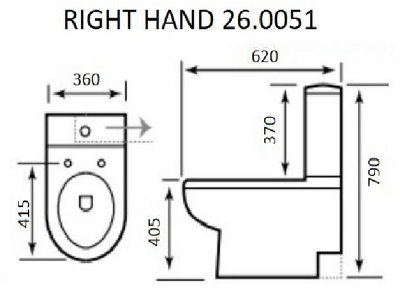 Aquarius Dura Fully Back To Wall Close Coupled Toilet With Right Exit White AQ260051
