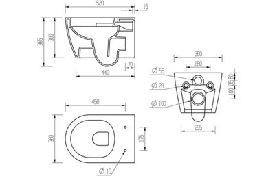 Aquarius Emma Rimless Wall Hung Toilet WC with Soft Close Seat - 4