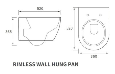 Aquarius Emma Rimless Wall Hung Toilet WC with Soft Close Seat - 5