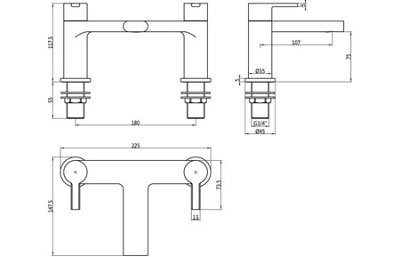 Aquarius Evolution Bath Filler Tap Matt Black - 3