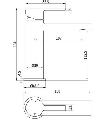 Aquarius Evolution Mono Basin Mixer Tap Matt Black