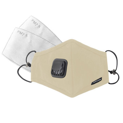 Aquarius Face mask - Adult PM2.5 twin filtration - Beige