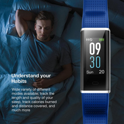 Aquarius Fitness Tracker Blue - Step Counter & Heart Rate Monitor For ...