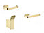Aquarius FT 3 Piece Bathroom Accessory Pack Brushed Brass