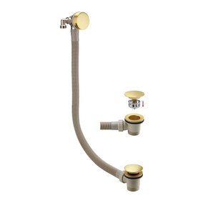 Aquarius FT Overflow Bath Filler and Easy Clean Waste Kit Brushed Brass