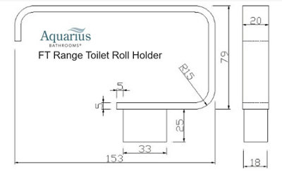 Aquarius FT Toilet Roll Holder Brushed Brass - 3