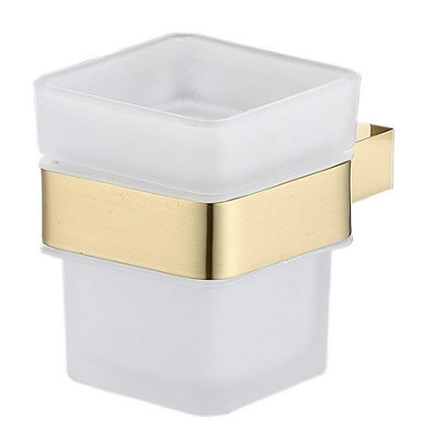 Aquarius FT Tumbler and Holder Brushed Brass