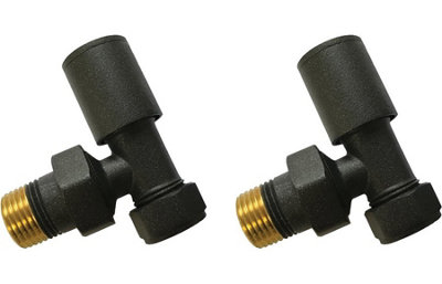 Aquarius Graph Angled Anthracite Radiator Valves AQGR0222