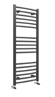 Aquarius Graph High Heat Output Curved 1200 x 500mm Anthracite Towel Radiator AQGR0178