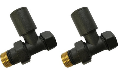 Aquarius Graph Straight Anthracite Radiator Valves AQGR0226