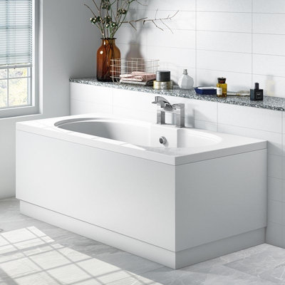 Aquarius Halite Waterproof End Bath Panel White Gloss 750mm