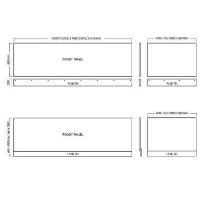Aquarius Halite Waterproof End Bath Panel White Gloss 900mm - 3