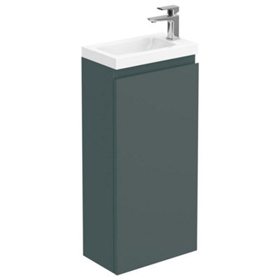 Aquarius Halite Waterproof Grey 400mm Vanity Unit and 1TH Basin