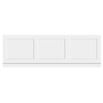 Aquarius Halite Waterproof Traditional Shaker Front Bath Panel White Gloss 1800mm