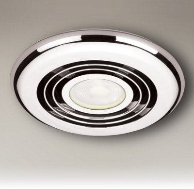 Aquarius Hurricane Inline Fan Chrome Cool White LED Light 14.5 x D1.5cm AQ323T
