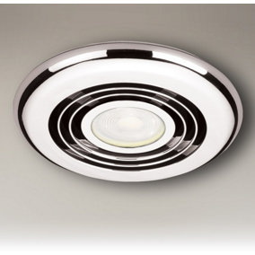 Aquarius Hurricane Inline Fan Chrome Cool White LED Light 14.5 x D1.5cm AQ323T