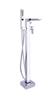 Aquarius Hydro Floor Mounted Bath Shower Mixer Tap inc Kit Chrome