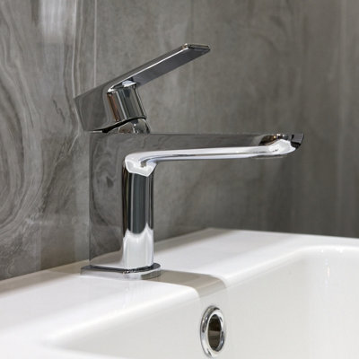 Aquarius Hydro Mini Mono Basin Mixer Tap inc Waste Chrome - 3