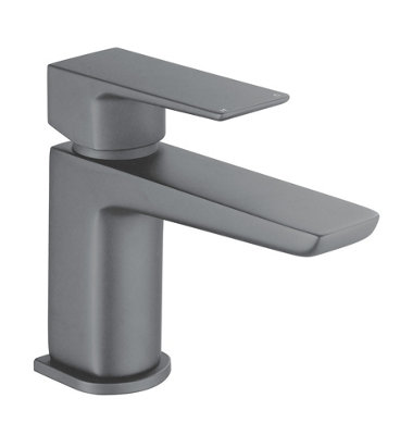 Aquarius Hydro Mini Mono Basin Mixer Tap with Waste Gunmetal Grey