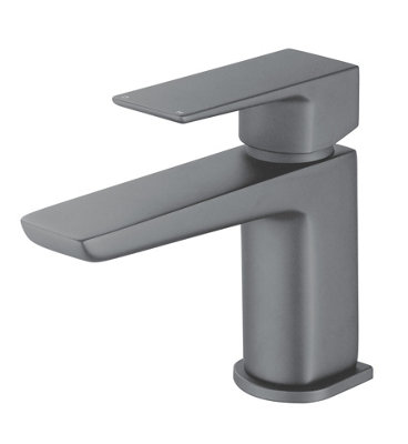 Aquarius Hydro Mini Mono Basin Mixer Tap with Waste Gunmetal Grey