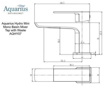 Aquarius Hydro Mini Mono Basin Mixer Tap with Waste Gunmetal Grey