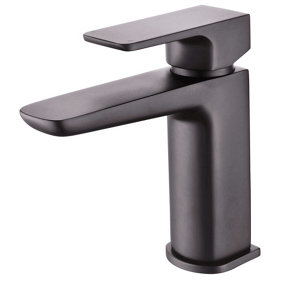 Aquarius Hydro Mono Basin Mixer Tap with Waste Gunmetal Grey