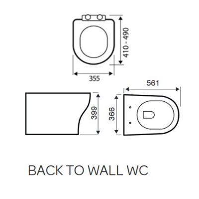 Aquarius K-Series Rimless Back To Wall Toilet and Soft Close Seat AQKS537