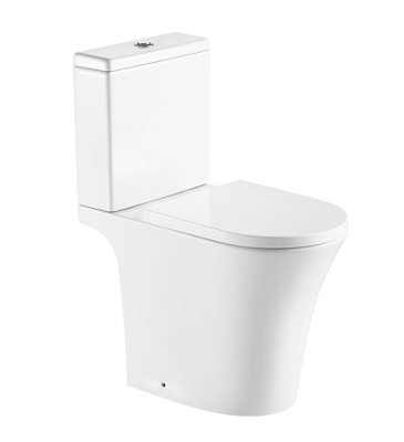 Aquarius K-Series Rimless Comfort Height Close Coupled Toilet, Cistern and Soft Close Seat AQKS535