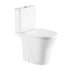 Aquarius K-Series Rimless Comfort Height Close Coupled Toilet, Cistern and Soft Close Seat AQKS535
