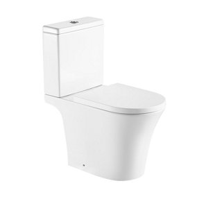Aquarius K-Series Rimless Open Back Close Coupled Toilet, Cistern and Soft Close Seat AQKS530