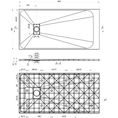 Aquarius LevAqua Natural 800 x 1600mm Grey Rectangle Polymarble Textured Shower Tray AQLAN16080G - 3