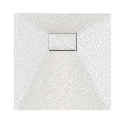 Aquarius LevAqua Natural 800 x 800mm White Square Polymarble Textured Shower Tray AQLAN08080W Price Comparisons | Compare The Build