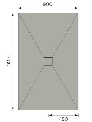 Aquarius LevAqua Wetroom Tray with Centre Drain Complete Kit 1400 X 900mm AQLA1490CD - 3