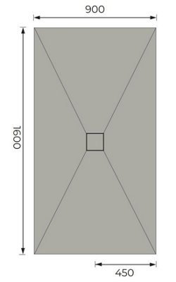Aquarius LevAqua Wetroom Tray with Centre Drain Complete Kit 1600 X 900mm AQLA1690CD - 3