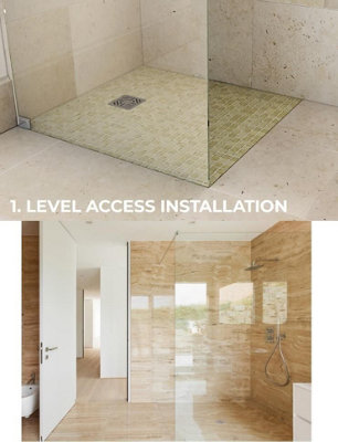 Aquarius LevAqua Wetroom Tray with Centre Drain Complete Kit 900 X 900mm AQLA9090CD - 4