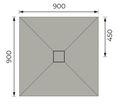 Aquarius LevAqua Wetroom Tray with Centre Drain Complete Kit 900 X 900mm AQLA9090CD - 3