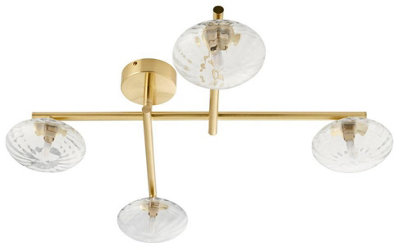 Aquarius Lumen Angel 4-Way Ceiling Light Brushed Brass