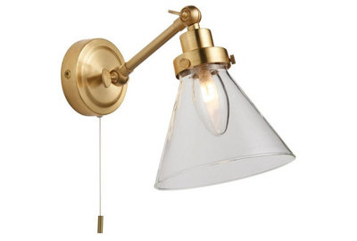 Aquarius Lumen Cone Single Wall Light Brushed Brass