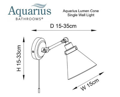 Aquarius Lumen Cone Single Wall Light Chrome
