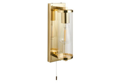 Aquarius Lumen Tube Single Wall Light Brushed Brass