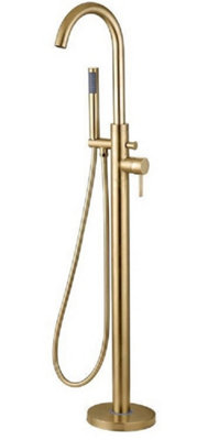 Aquarius Luxury Zanelli Floor Standing Bath Shower Mixer Tap Brushed ...