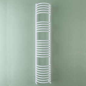 Aquarius Mezzo Tondo Vertical Designer Heated Towel Rail 1600mm x 320mm White