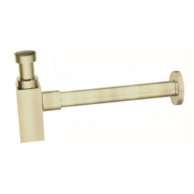 Aquarius Modern Square Bottle Trap Brushed Brass AQ791059